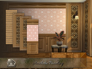 Sims 4 — Aesthetic Paneling by Emerald — An aesthetic hardwood paneling with natural beauty accent brings out the warmth