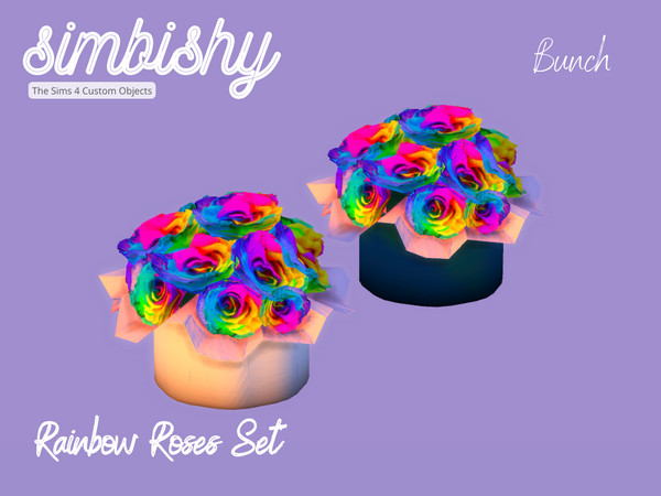Sims 4 — Rainbow Roses Bunch [Pride 2022] by simbishy — Happy Pride my beauties!