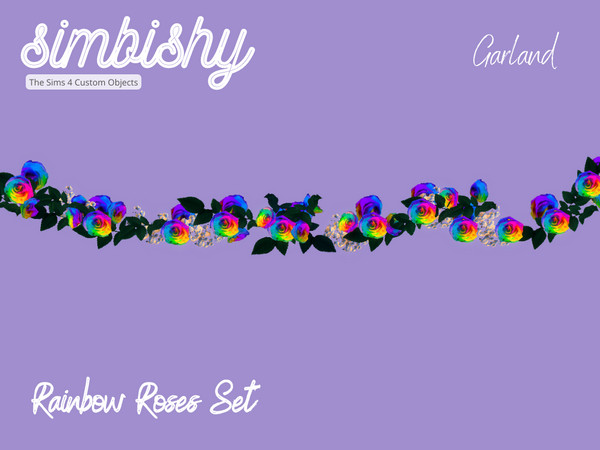 Sims 4 — Rainbow Roses Garland [Pride 2022] by simbishy — Happy Pride my beauties!
