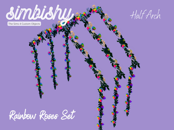 Sims 4 — Rainbow Roses Half Arch [Pride 2022] by simbishy — Happy Pride my beauties!