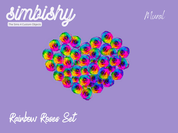 Sims 4 — Rainbow Roses Mural [Pride 2022] by simbishy — Happy Pride my beauties!