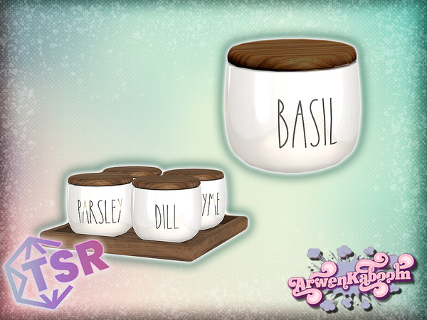 Sims 4 — Rae Of Sunshine - Spice Jar (Wood Lid) by ArwenKaboom — Base game object with multiple recolors. You can search