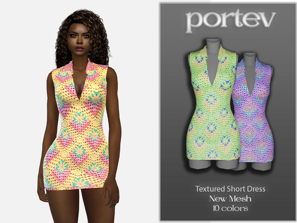 The Sims Resource - Textured Short Dress
