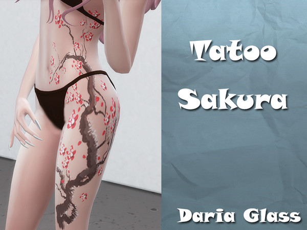 Sims 4 — Tatoo-Sakura by Daria_Glass — Includes 1 tatoo