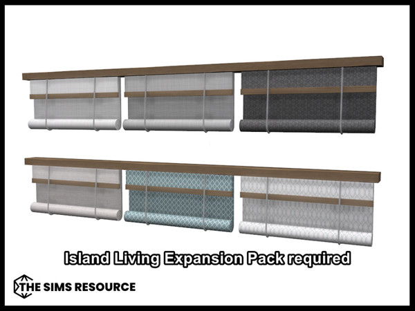 Sims 4 — Habitat Living Roller Blinds by seimar8 — Match match roller blinds in contemporary texile pattens on a light