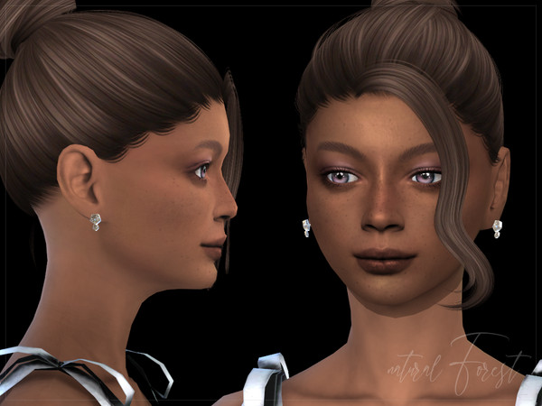 Sims 4 — Translucent glassy earrings/FutaTSUBU by tokotomy — Translucent glassy earrings New earring for female. Enjoy