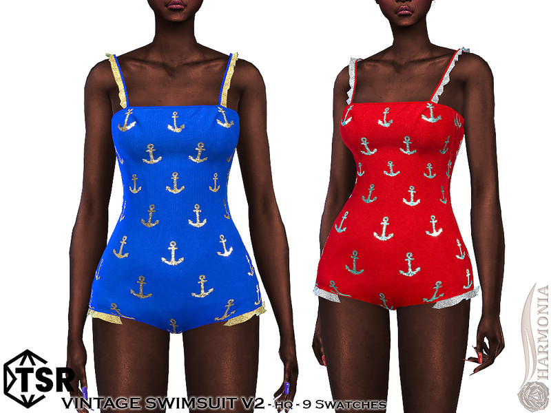 Sims 4 The Sims Resource | Vintage Swimsuit V2 by TSR Creator