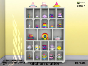 Sims 4 — kitchen clutter by kardofe — Clutter objects for the kitchen, all of them decorated with the colours of the