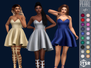 Sims 4 — Pearl Dress by Sifix2 — A strapless short party dress in 20 colors for teen, young adult and adult sims. Thank