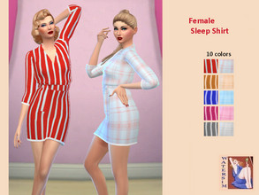 Sims 4 — ws Female Sleep Shirt  - RC by watersim44 — ws Female Sleep Shirt with Belt - Recolor It's a standalone recolor