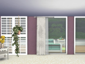 Sims 4 — Vintage Fabric Curtain #1 Chervil Print Left by Morrii — Chervil Printed Curtain - Left 4 Colours - See Image