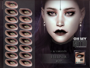 Sims 4 — Oh My Goth - Eyeliner 39 by RemusSirion — Gothic eyeliner in 16 variants. Eyeliner category 16 variants female,