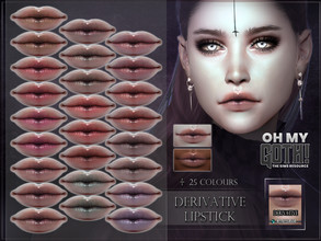 Sims 4 — Oh My Goth - Derivative Lipstick by RemusSirion — Soft lipstick with black mid part Lipstick category 25 colours