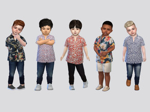 Sims 4 — Casual Summer Shirt Toddler by McLayneSims — TSR EXCLUSIVE Standalone item 8 Swatches MESH by Me NO RECOLORING
