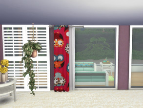 Sims 4 — Owl Curtains - Left by Morrii — Owl Curtains - Left