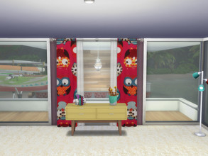 Sims 4 — Owl Curtains by Morrii — Set of Owl Curtains