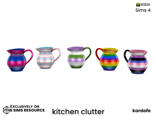 Sims 4 — kardofe_kitchen clutter_Jug by kardofe — Pitcher decorated in Pride colours. In five colour options