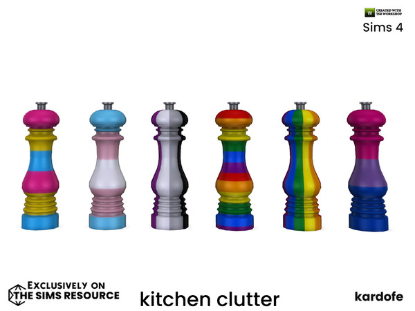 Sims 4 — kardofe_kitchen clutter_Pepper mill by kardofe — Pepper mill decorated with Pride colours. In six colour options
