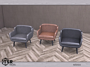 Sims 4 — Hazel. Armchair by soloriya — Leather armchair. Part of Hazel set. 3 color variations. Category: Comforts -