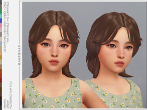 Sims 4 — Dream Hair for Child by magpiesan — Medium length Maxis Match hairstyle in 24 colors for Child. HQ compatible