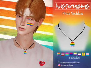 Sims 4 — Pride Necklace(men) by WisteriaSims — **FOR MEN **NEW MESH - Necklace Category - 8 swatches - Base Game