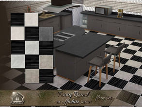 Sims 4 — Penny Round in offwhite snow floor set by Emerald — Use penny rounds to emphasize the shape of your kitchen wall