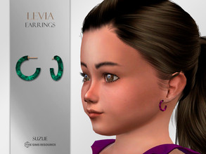 Sims 4 — Levia Earrings Toddler by Suzue — -New Mesh (Suzue) -8 Swatches -For Female (Toddler) -HQ Compatible
