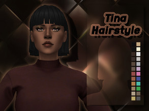 Sims 4 — Tina Hairstyle by _OPIA_ — Includes: All LODs All Hat Cuts Custom CAS Thumbnail <33