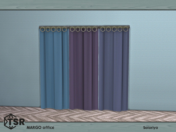 Sims 4 — Margo Office. Curtain by soloriya — Simple curtain. Part of Margo Office set. 3 color variationss. Category: