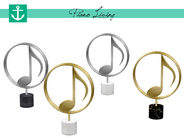 Sims 4 — Piano Living - Musical Note Decor Vers. 1 by zarkus — Piano Living - Musical Note Decor Vers. 1 4 colors