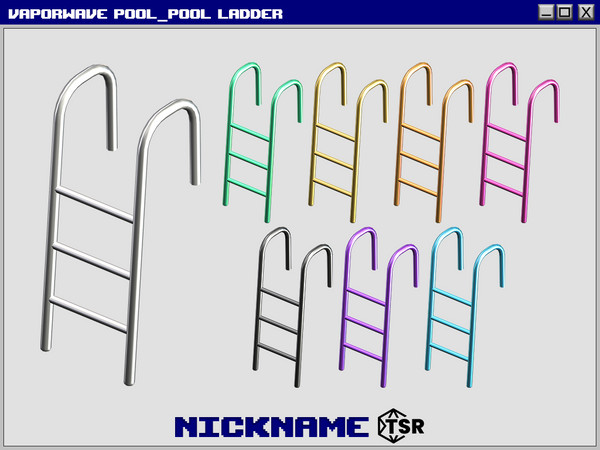 Sims 4 — vaporwave pool_pool ladder by NICKNAME_sims4 — vaporwave pool set 9 package files. -vaporwave pool_lounge chair