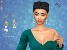 Sims 4 — Sun earrings by FlyStone — From white Sunrise to darkest Moon. Great mysterious earrings with pearls and gold. 6