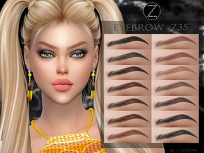 Sims 4 — EYEBROW Z35 by ZENX — -Base Game -All Age -For Female -15 colors -Works with all of skins -Compatible with HQ