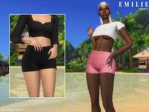 Sims 4 — EMILIE | shorts by Plumbobs_n_Fries — Simple Shorts New Mesh HQ Texture Female | Teen - Elders Hot Weather