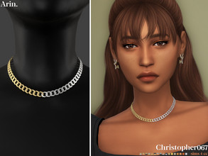 Sims 4 — Arin Necklace by christopher0672 — This is an edgy and fun two-tone chain necklace. 8 Solid Metal Tones + 10