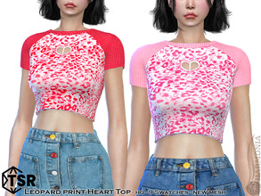 Sims 4 — Leopard Print Heart Top by Harmonia — New Mesh All Lods 9 Swatches HQ Please do not use my textures. Please do