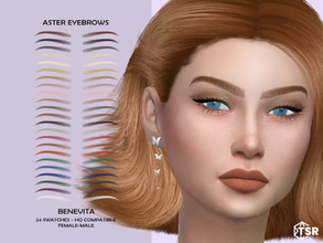 Sims 4 — Aster Eyebrows [HQ] by Benevita — Aster Eyebrows HQ Mod Compatible 24 Swatches Female-Male I hope you like!