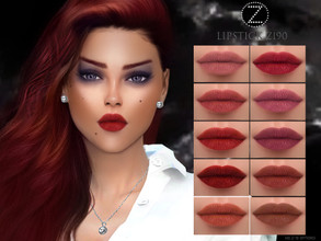 Sims 4 — LIPSTICK Z190 by ZENX — -Base Game -All Age -For Female -10 colors -Works with all of skins -Compatible with HQ