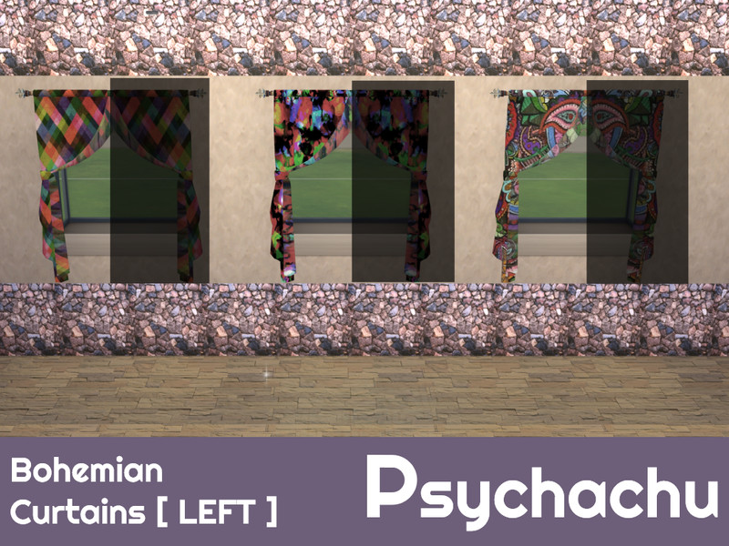 Sims 4 The Sims Resource | Bohemian Curtains - LEFT by TSR Creator
