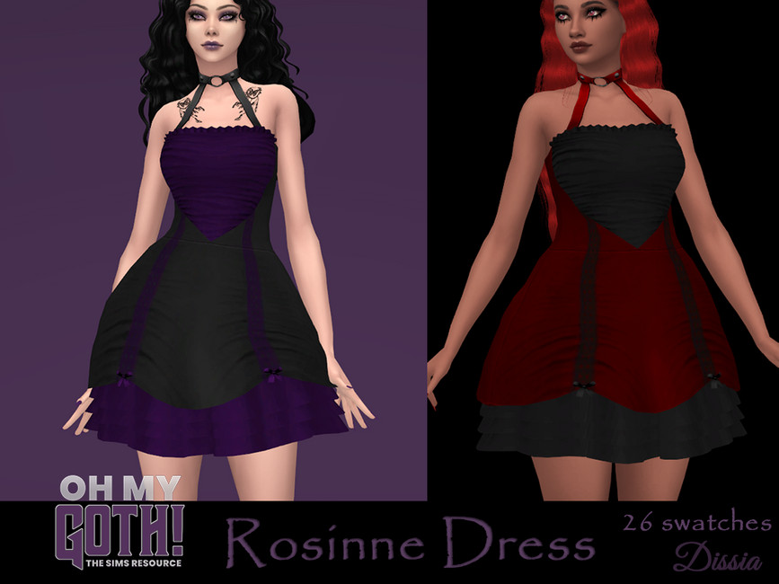 The Sims Resource - Oh My Goth - Rosinne Dress