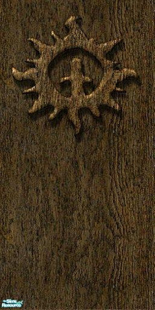 Sims 2 — My Quake Wall set 2 - Wood wall by Dr. Macabre — I really the like the look of the grain in this one, and the