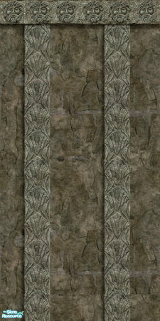 Sims 2 — Mysterious rock wall with rock stripes by TSR Archive — It's a stone wall, but for variety, it has stone
