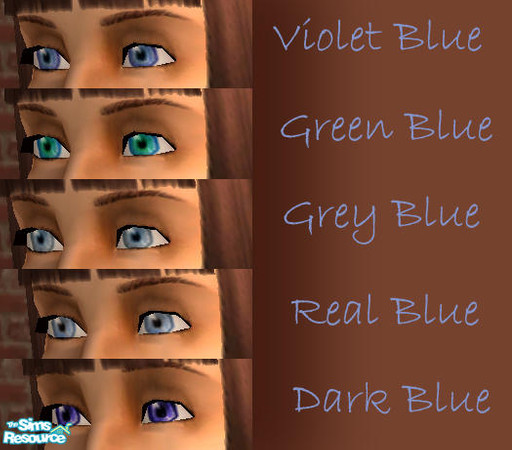 Sims 2 — Really Blue Eyes by steppinpepper — 5 different blue eyes for your sims.