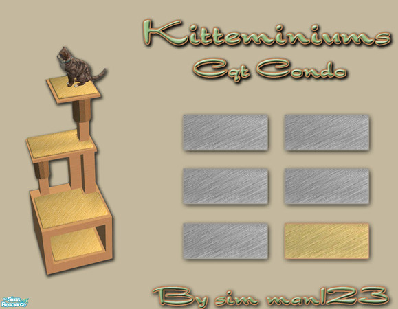Sims 2 — Kitteminiums - Yellow Recolor by sim_man123 — Yellow recolor of my Kitteminiums cat condo. REQUIRES original
