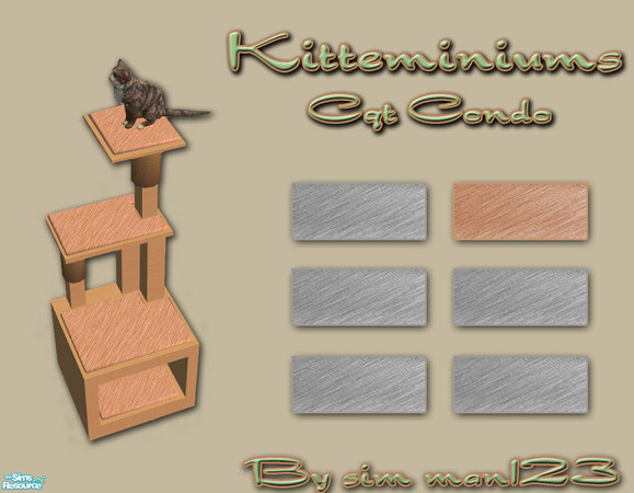 Sims 2 — Kitteminiums - Peach Recolor by sim_man123 — Peach recolor of my Kitteminiums cat condo. REQUIRES original mesh.