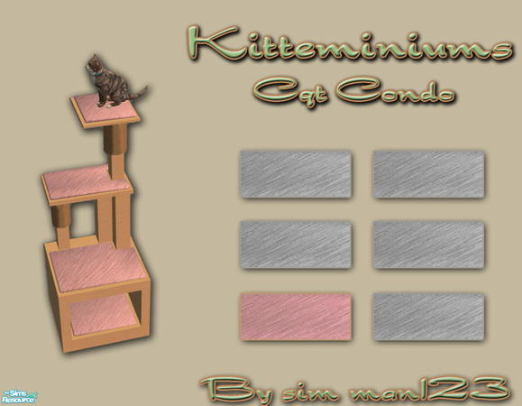 Sims 2 — Kitteminiums - Pink Recolor by sim_man123 — Pink recolor of my Kitteminiums cat condo. REQUIRES original mesh.