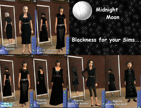 Sims 2 — Midnight Moon by Jron — My Midnight Moon Set. In Time For Halloween. Not neccessarily spooky, but the