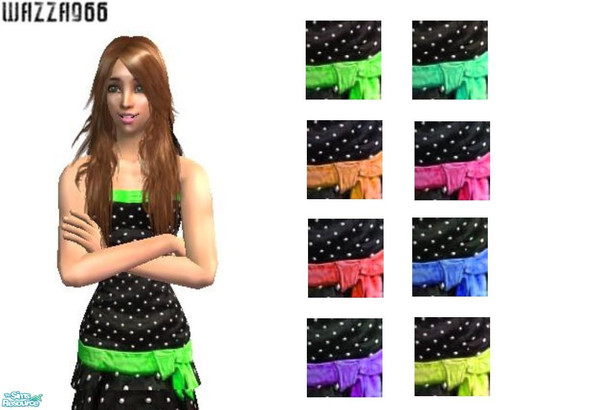 Sims 2 — CuteDresses! by wazza966 — Funkey white dots and back dress with reclours :P