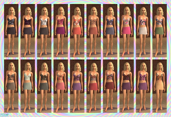 Sims 2 — Orient Inspired Outfits by sweetokie80 — More of me playing with the orient swatches I found. Cute orient print