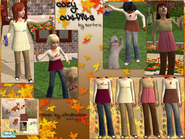 Sims 2 — Cozy Outfits for Fall by SBSSarhra — Four cute and cozy outfits for Fall. When I found Windkeeper's Babydoll